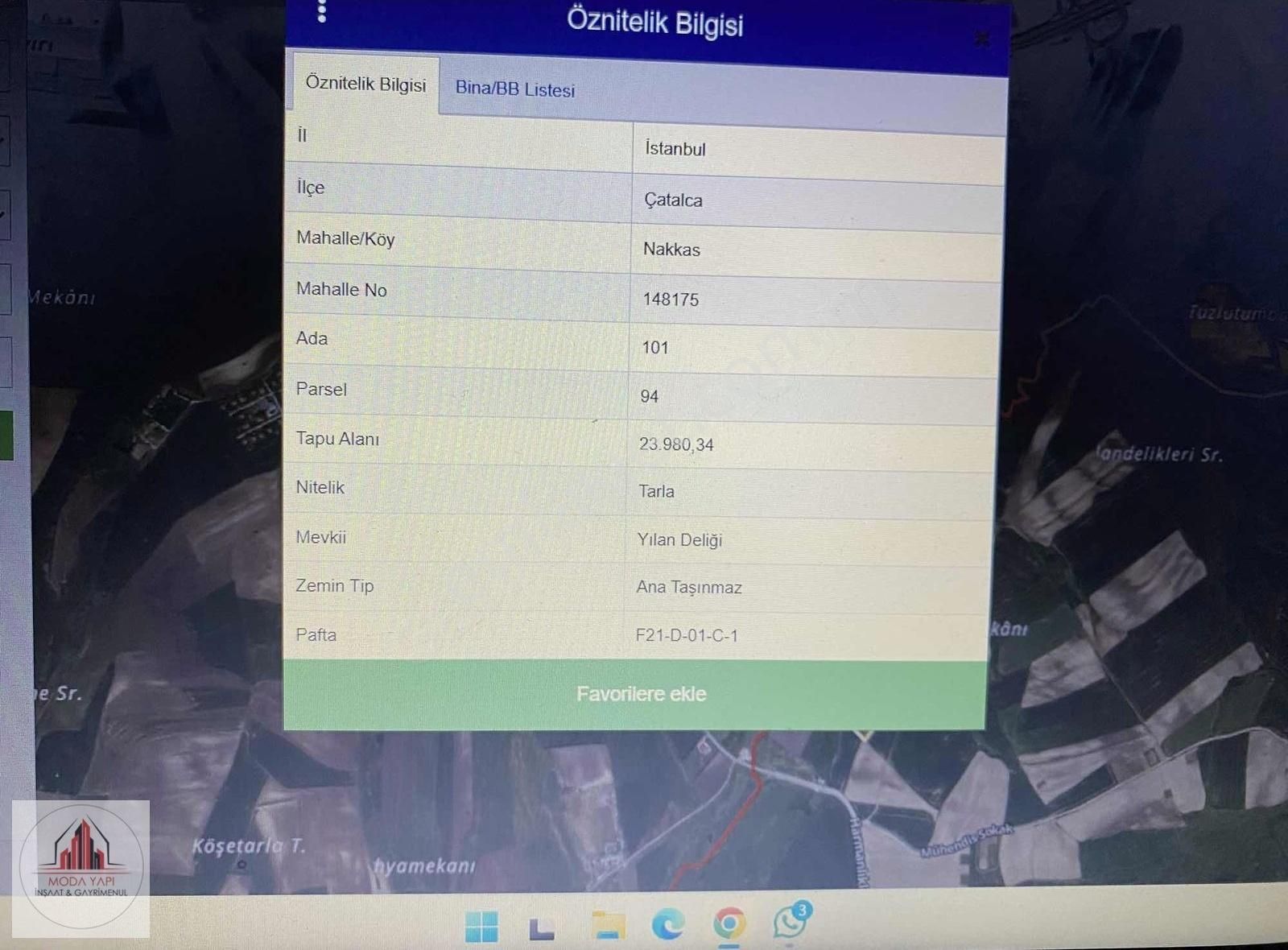 Kanal İstanbul Yakını Örcünlü Mevki 750 M2 Hisseli Fırsat Toprak