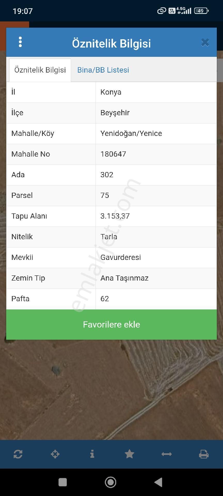 Sahibinden Beyşehir Yenidoğan Yenice'de Kupon Tarla