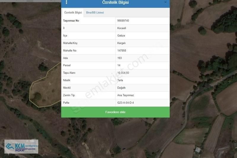 Gebze Kargalıda Yola 2 Parsel 10.000 M2 Satılık Villa Arsas Arsa - Görsel 5