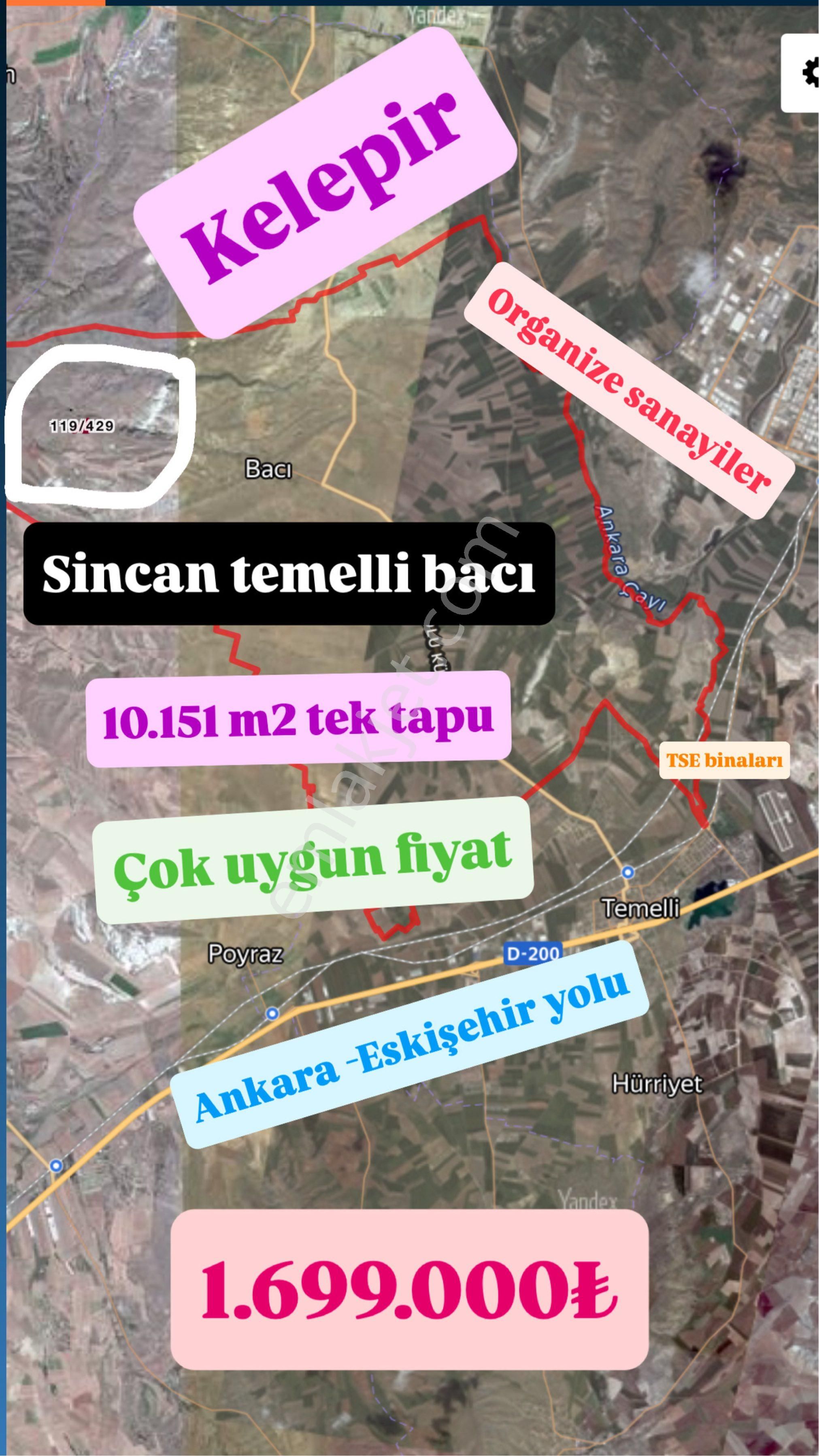 Sincan Temellide Tek Tapu En Uygun Tarla Acik