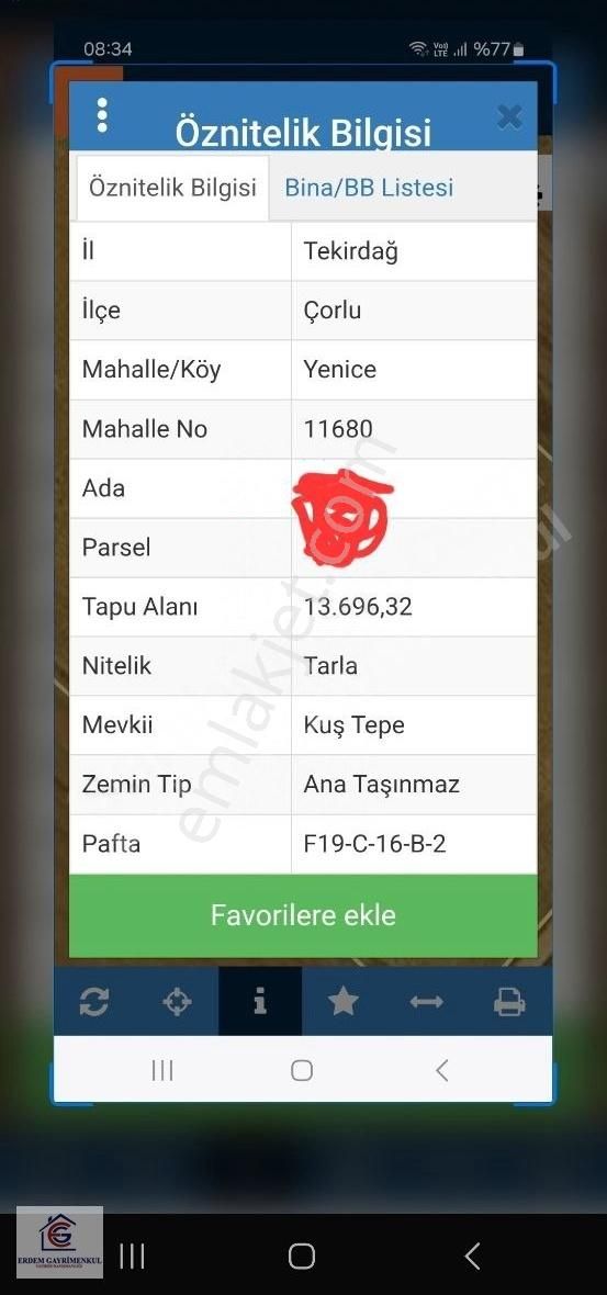 Corlu Turkgucunde Satılık Tarla