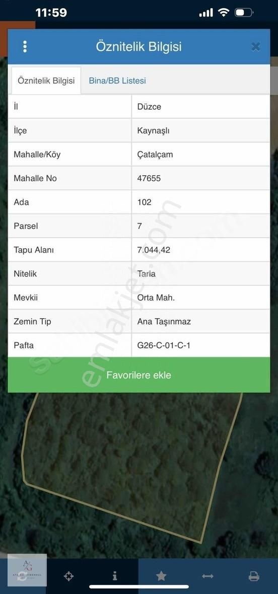 Ata Gayrimenkul | Kaynaşlı Çatalçam 7044 M2 Satılık Tarla