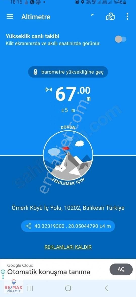 25 Dönüm Tek Müstakil Tapulu Kadastral Yola Cephe Arsa Bandırma