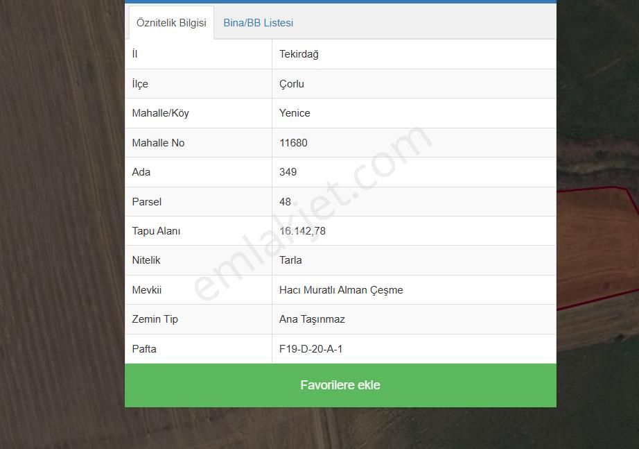 Re/max Land Den Tekirdağ Yenice De Satılık 16 Dönüm Tarla