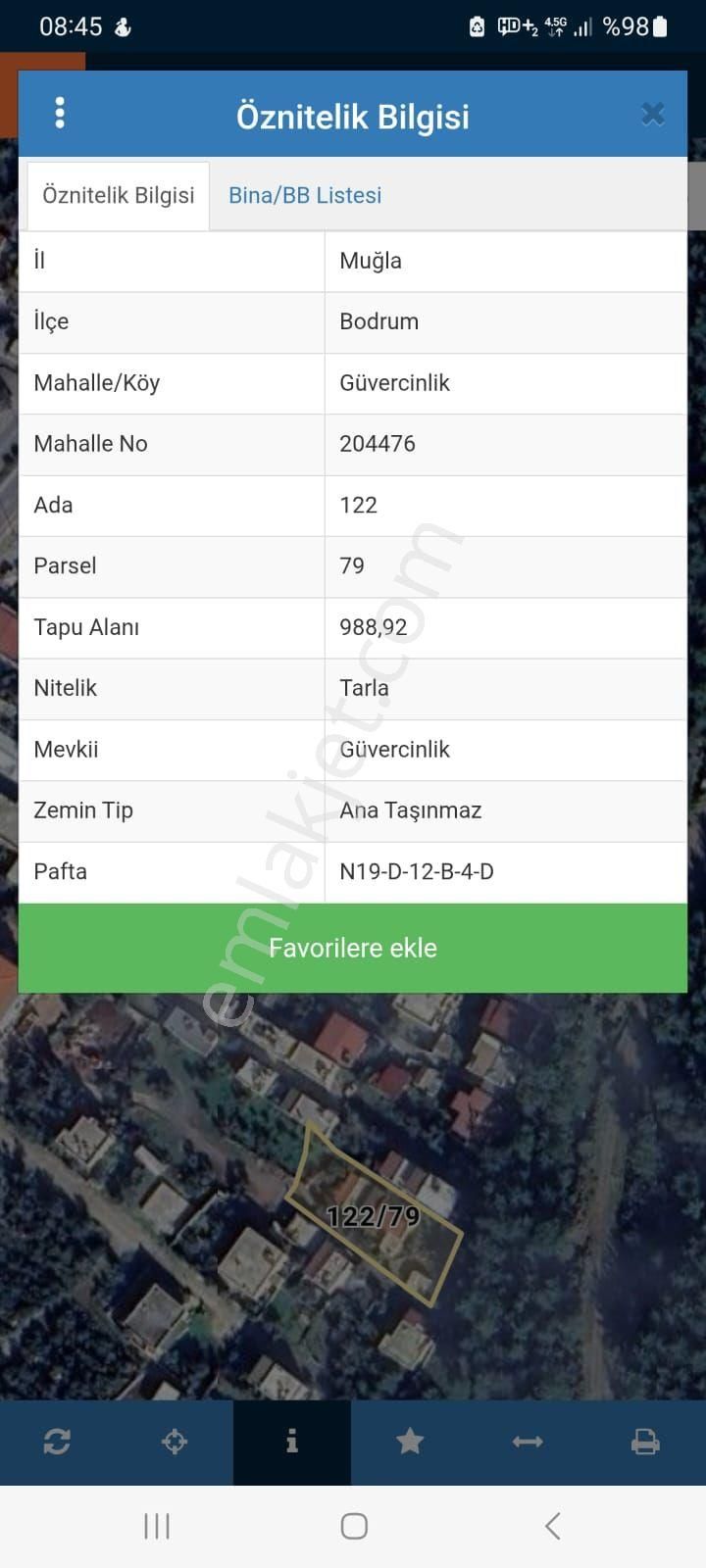 Güvercinlikte, İçerisinde 2 Adet Kargir Ev Bulunan Satılık Tarla