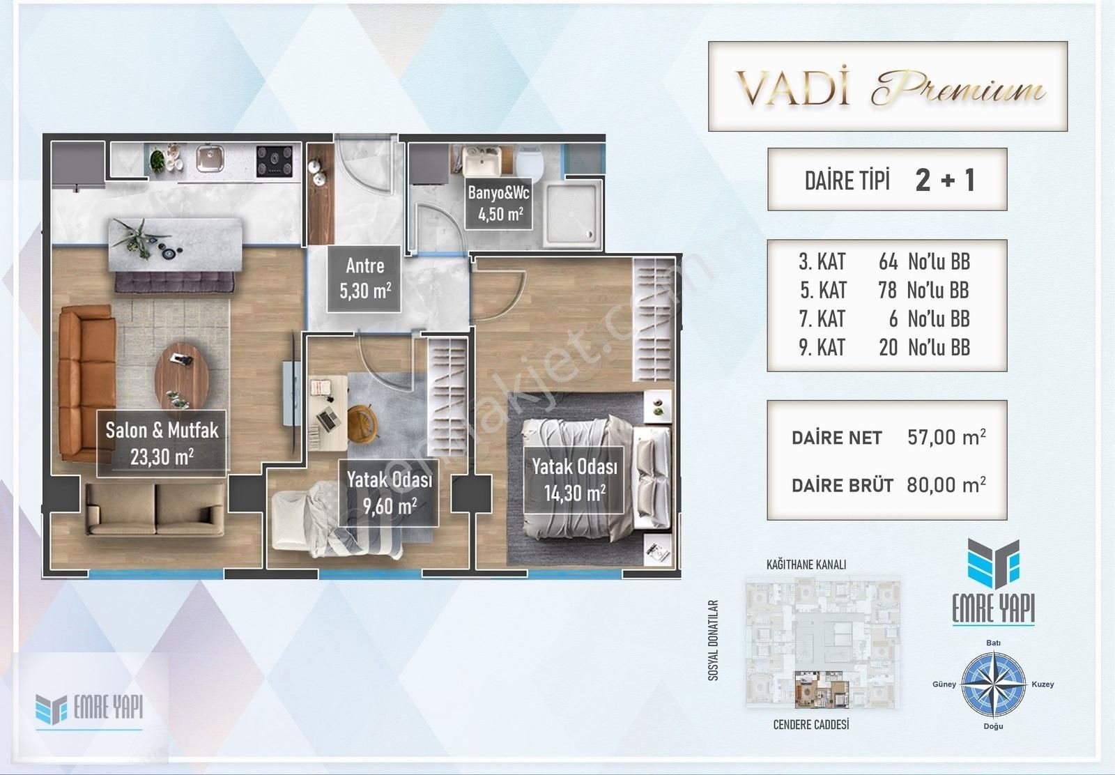 Vadi Premium Projesi 2+1 141m2 Satılık Daire