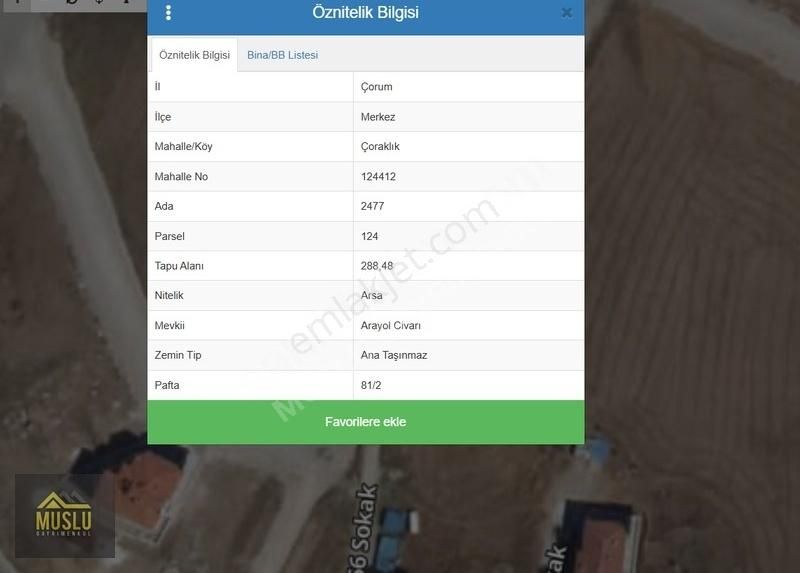 Muslu Gayrimenkulden Çoraklık Mevkiinde Satılık Yatırımlık Arsa