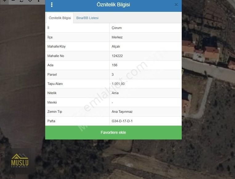 Muslu Gayrimenkulden - (acil) Fırsat 1000 M² Villa Arsası