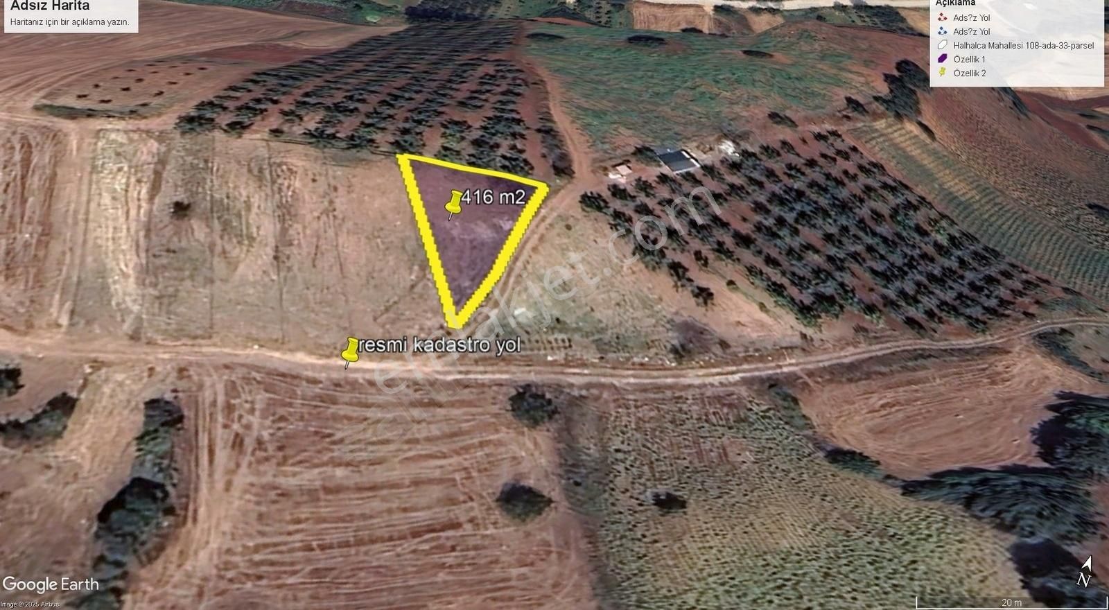 Son 1 Adet Kaldı 415m2 Satılık Tel Örgülü Suyu Çekili