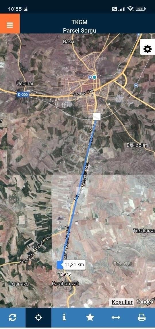 Polatlı Konya'ya Yoluna Sıfır Satılık Tarla