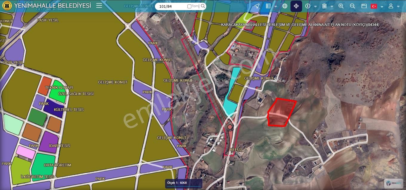 Redstone Castle Yenimahalle Karacakaya Tek Tapu Satılık Tarla