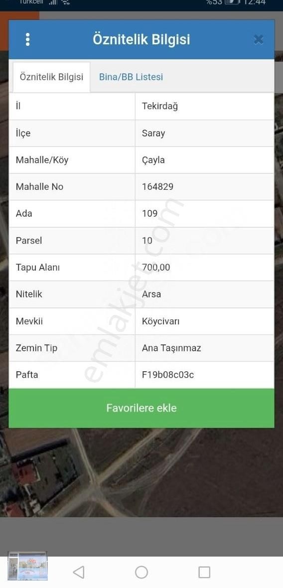 Tekırdag Saray Çayla Köyünde Satılık 700 M2 İmarlı Arsa