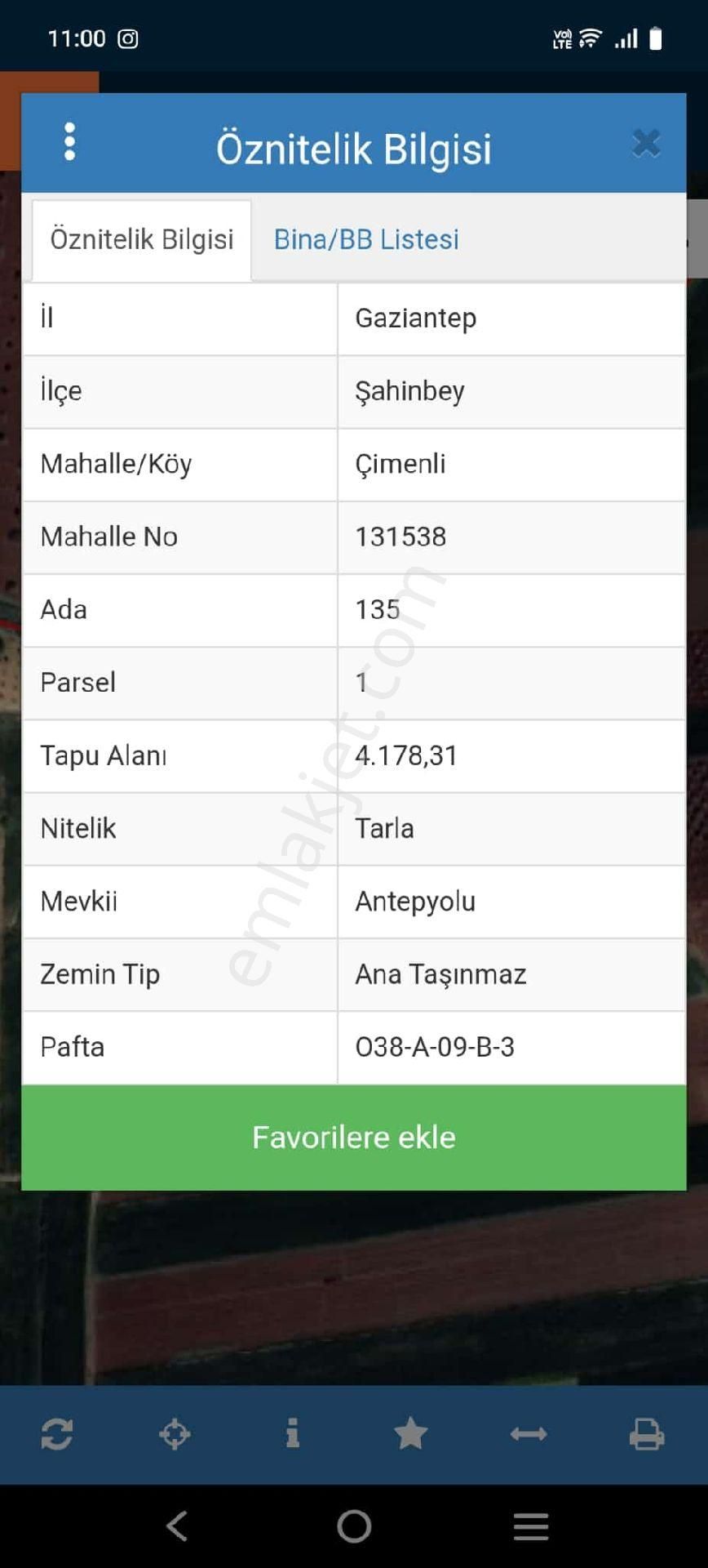Gaziantep Şahinbey Çimen Li Mahallesinde Satlik Bağ Evlik Arazi
