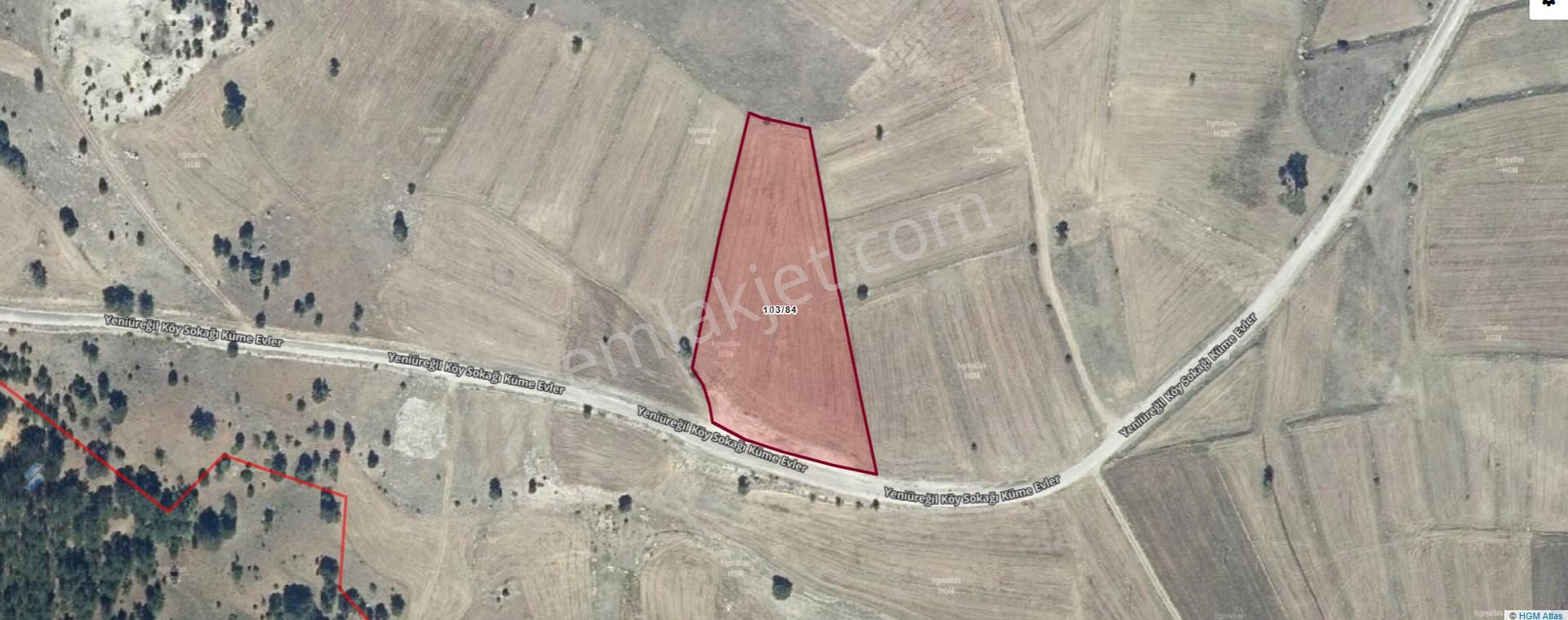 Bilecik Bozüyük Yeniüreğil Köyü Asfalt Yola Cephe 8251 M2 Tarla