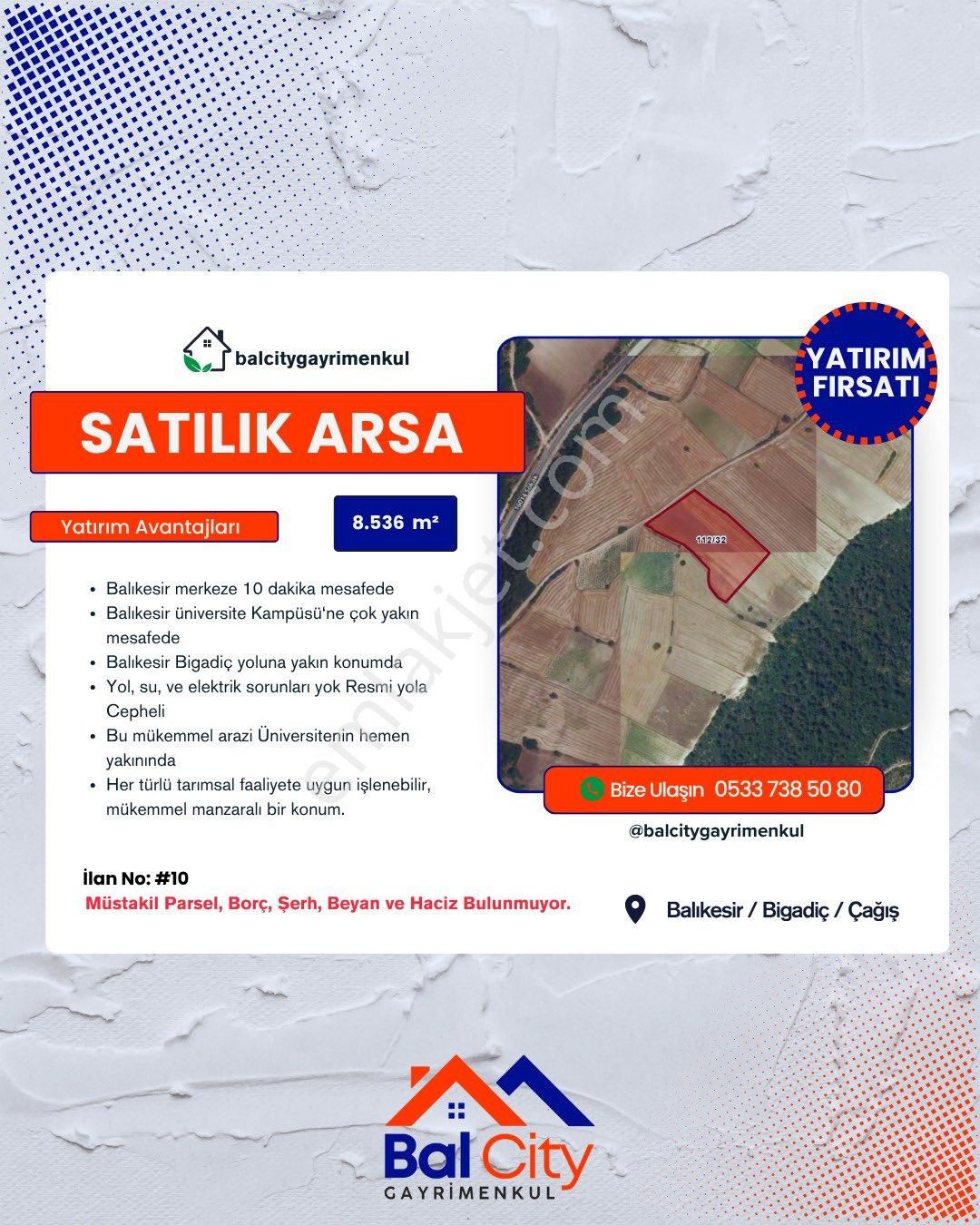 Balıkesir Üniversitesine Komşu Çağış’ta Mükemmel Lokasyon Harika Fırsat!!