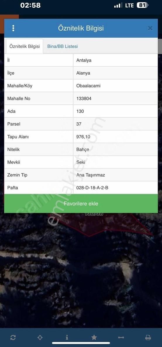 Alanya Obaalacami'de Satılık 2805m2 Tarla - Görsel 2