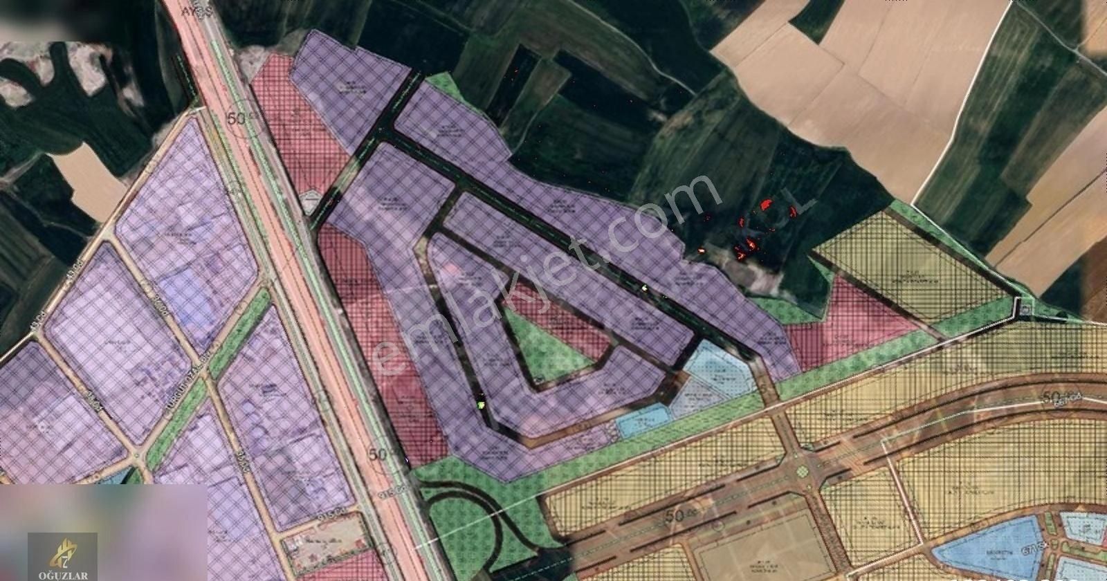Oğuzlar'dan__ Yeni Plan İçerisinde 6700m2 Tek Tapu Sanayi Arsası