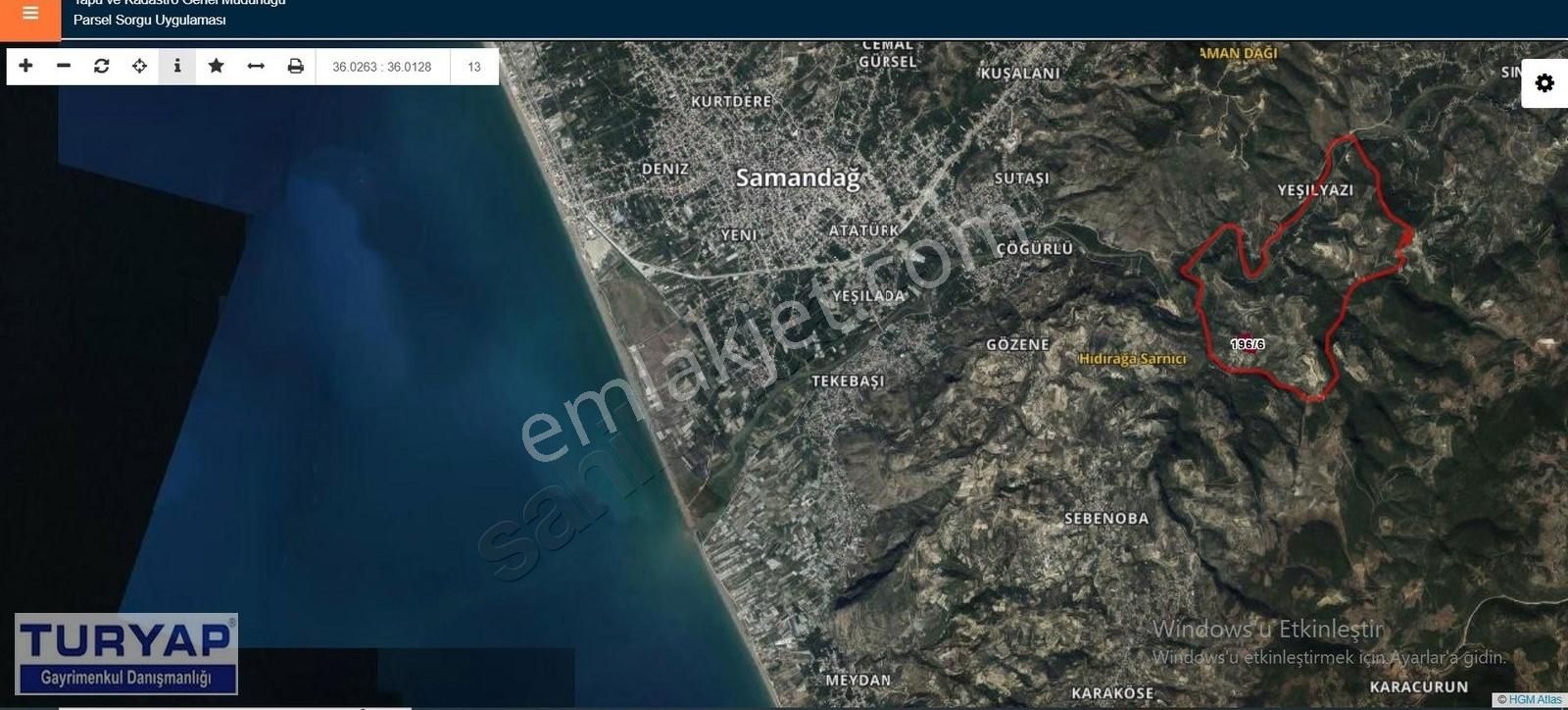 Defne Karşıyaka Mahallesinde Deniz Manzaralı Satılık Tarla