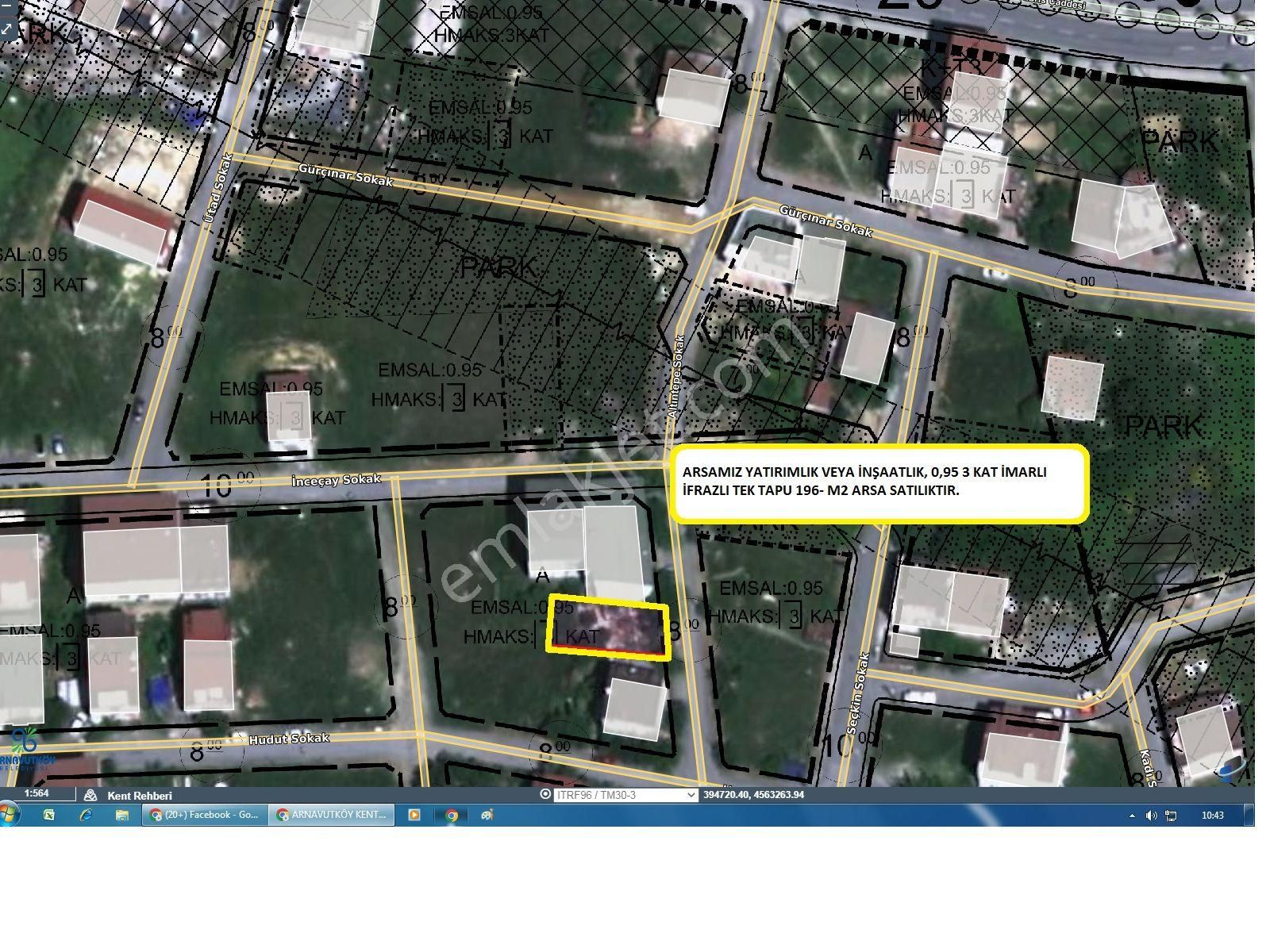 A.köy İslambey Mahallesinde İnşaatlık İmarlı İfrazlı Tek Tapu 196 M2 Arsa