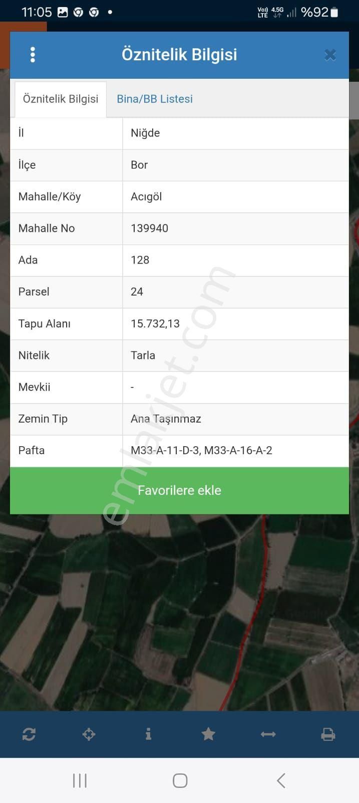 Niğde Bor Acıgöl Mahallesi'nde Satılık Tarla (4)