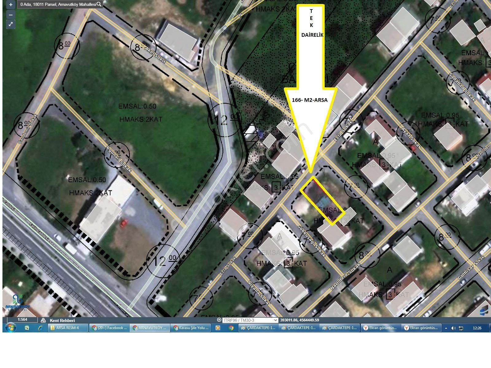 A.köy Çardaktepede 0,95 3 Kat İmarlı Tek Dairelik 166 M2 Arsa Satılıktır - Görsel 2
