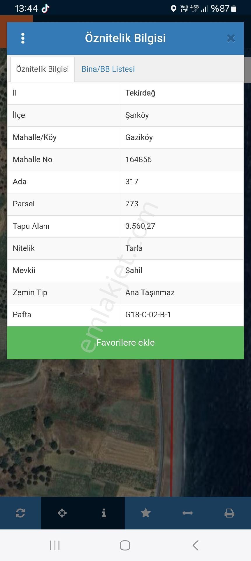 Şarköy Gaziköy Mahallesi'nde Denizci Çok Yakın Yatırılmış Arazi