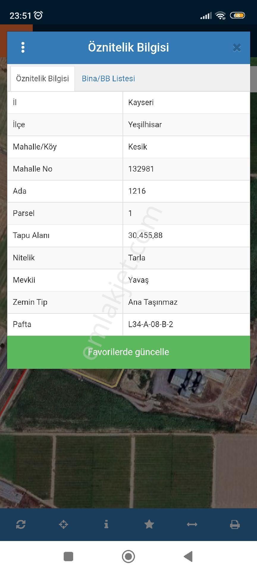 Kaçmaz Emlaktan Yeşilhisarda Satılık Tarla Kayseri Niğde Yoluna Sıfır Cepheli