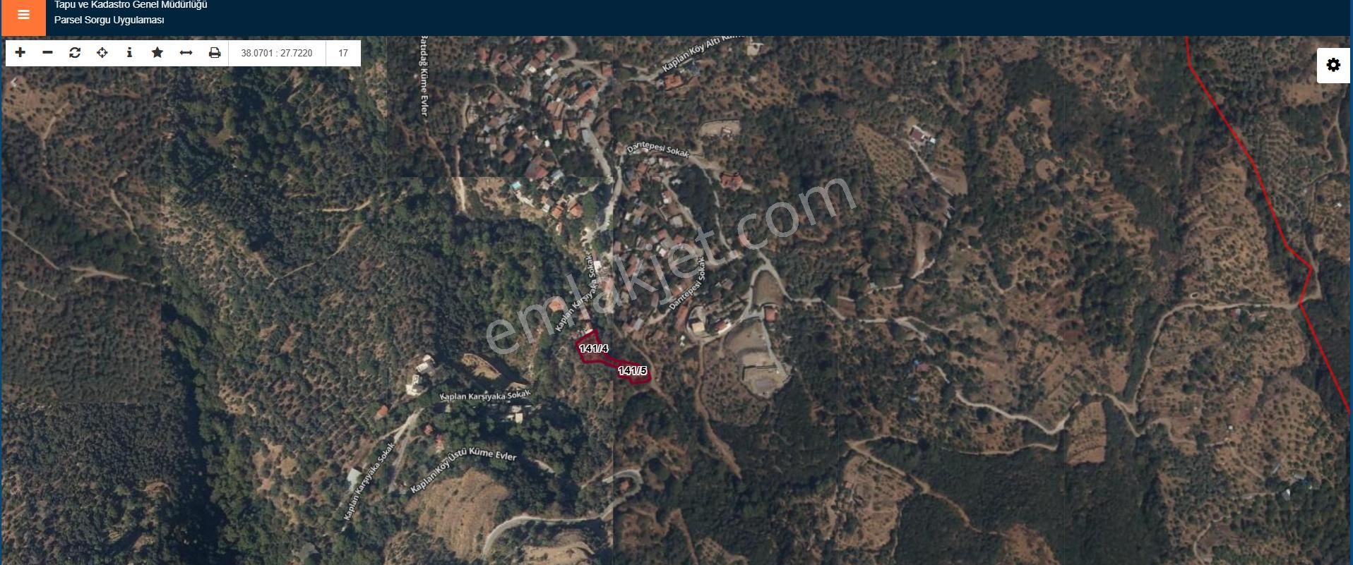 Tire Kaplanda Fırsat Köyiçi Mevkii Full Manzaralı Arsa