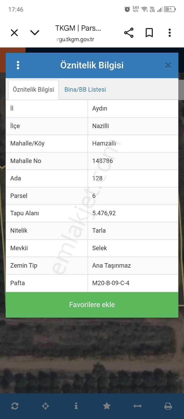 🍊 Nazilli Hamzallı Selek Mevkii’nde Verimli Tarla Fırsatı!