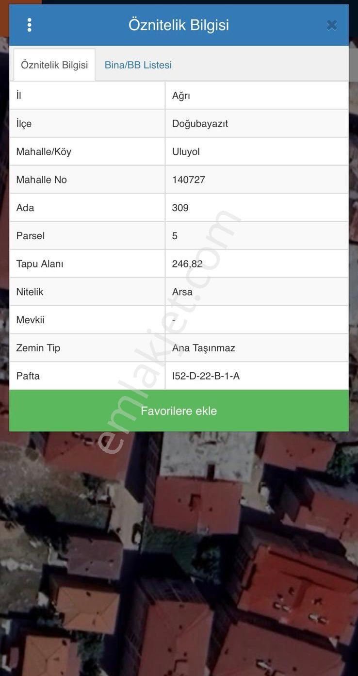 Satılık Arsa Doğubeyazıt Merkezde