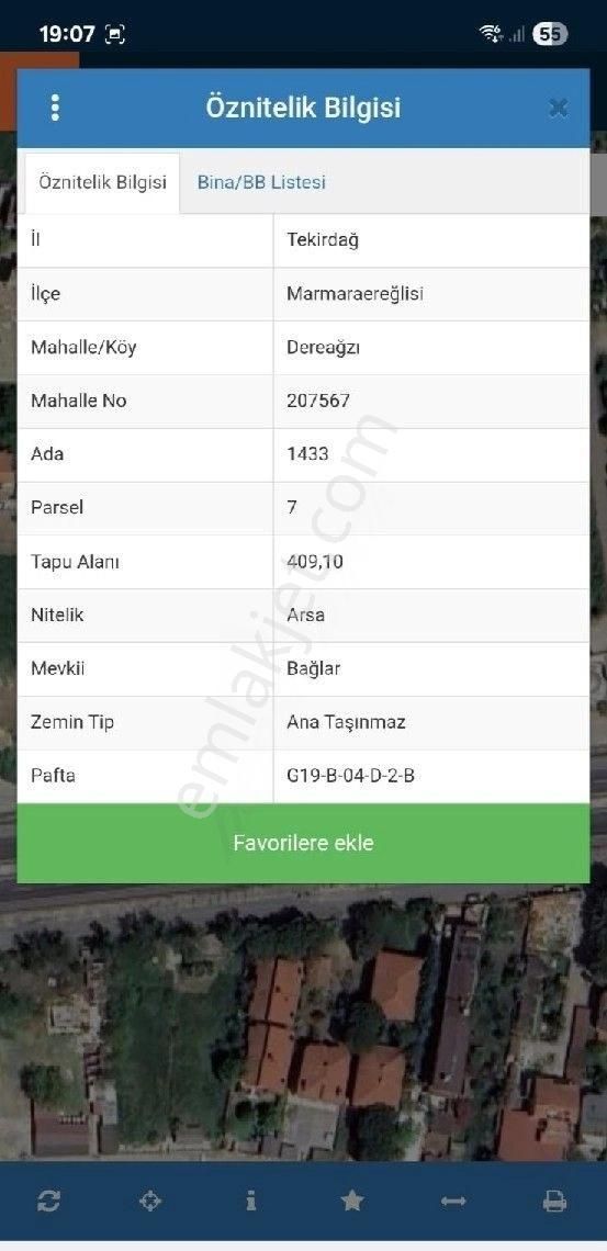 Tekirdağ Marmara Ereğli De Dere Yolunda E5 Cephe 3 Kat İmarlı