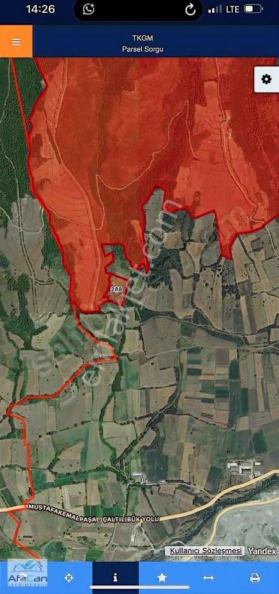 Bursa Kestelekde Yol, Su Problemi Olmayan 15350 M2 Arazi!!!