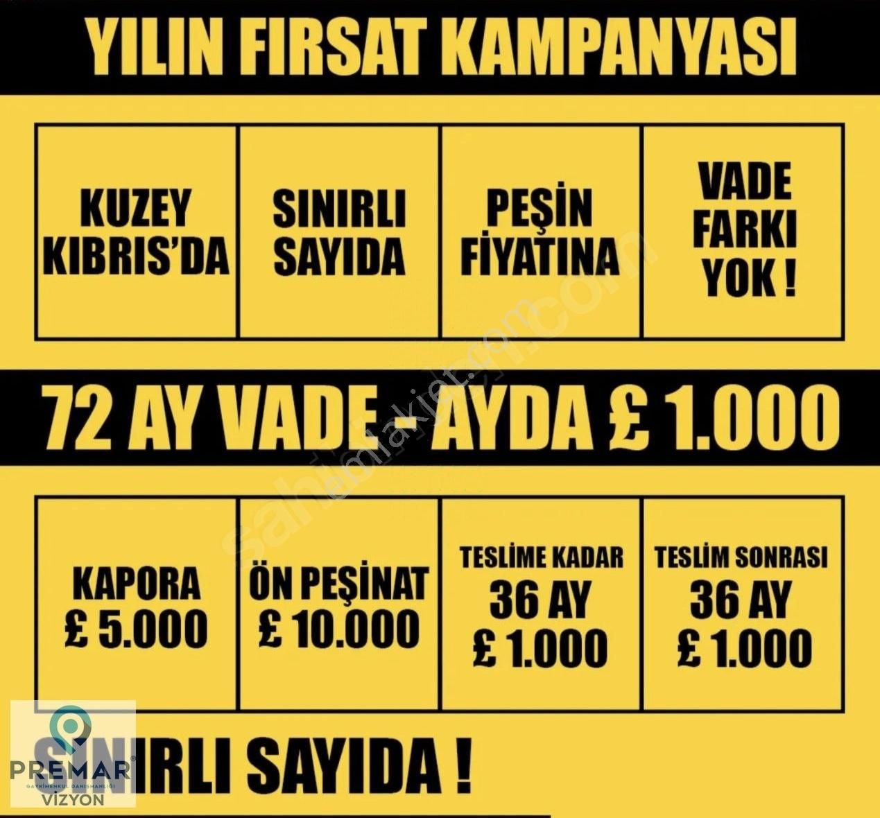Kıbrıs İskele Bölgesi Aralık 2025 Teslim Tapu Hazır 72 Ay Vade