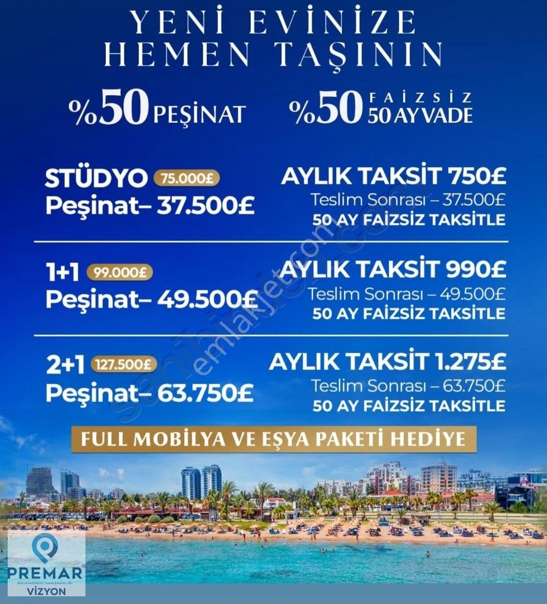 Yeni Evinize Hemen Taşının Hazır Full Eşyalı Daire 50 Ay Taksit!