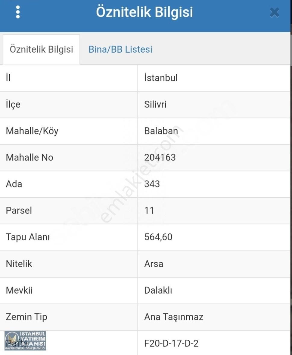 Silivri'de Satılık Müstakil Tapulu Villa İmarlı Arsa (565) M2