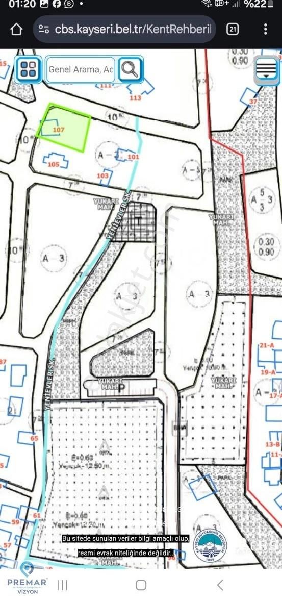 Hacılar Yukarı Mahalle Şehir Ve Erciyes Manzaralı Temiz Parsel - Görsel 2