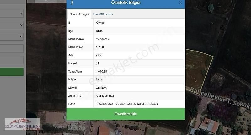 Mengücek De Yatırımlık Tarla