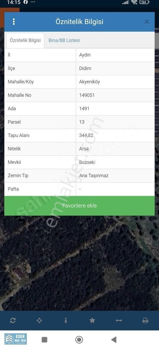 Didim Akyeniköy Bozseki De Satılık 345 M2 Villa İmarlı Arsa