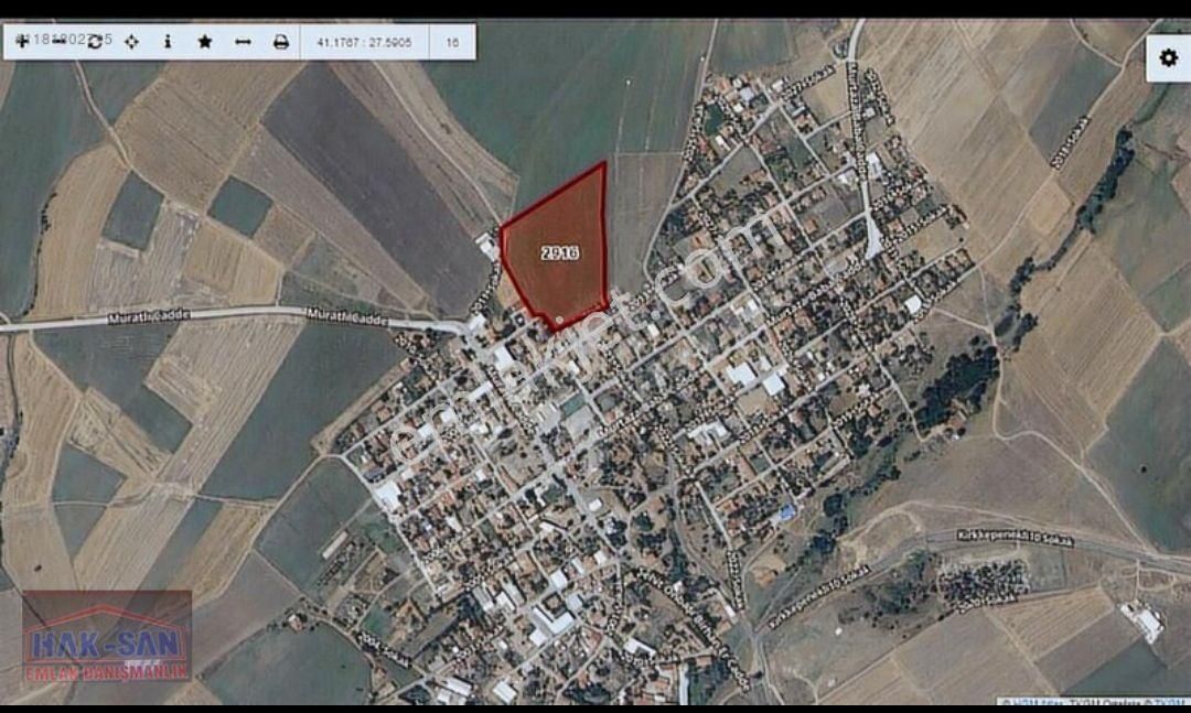 Tekirdağ Muratlı Kırkkepenek Meydanın İçinde 300m2 Tarla