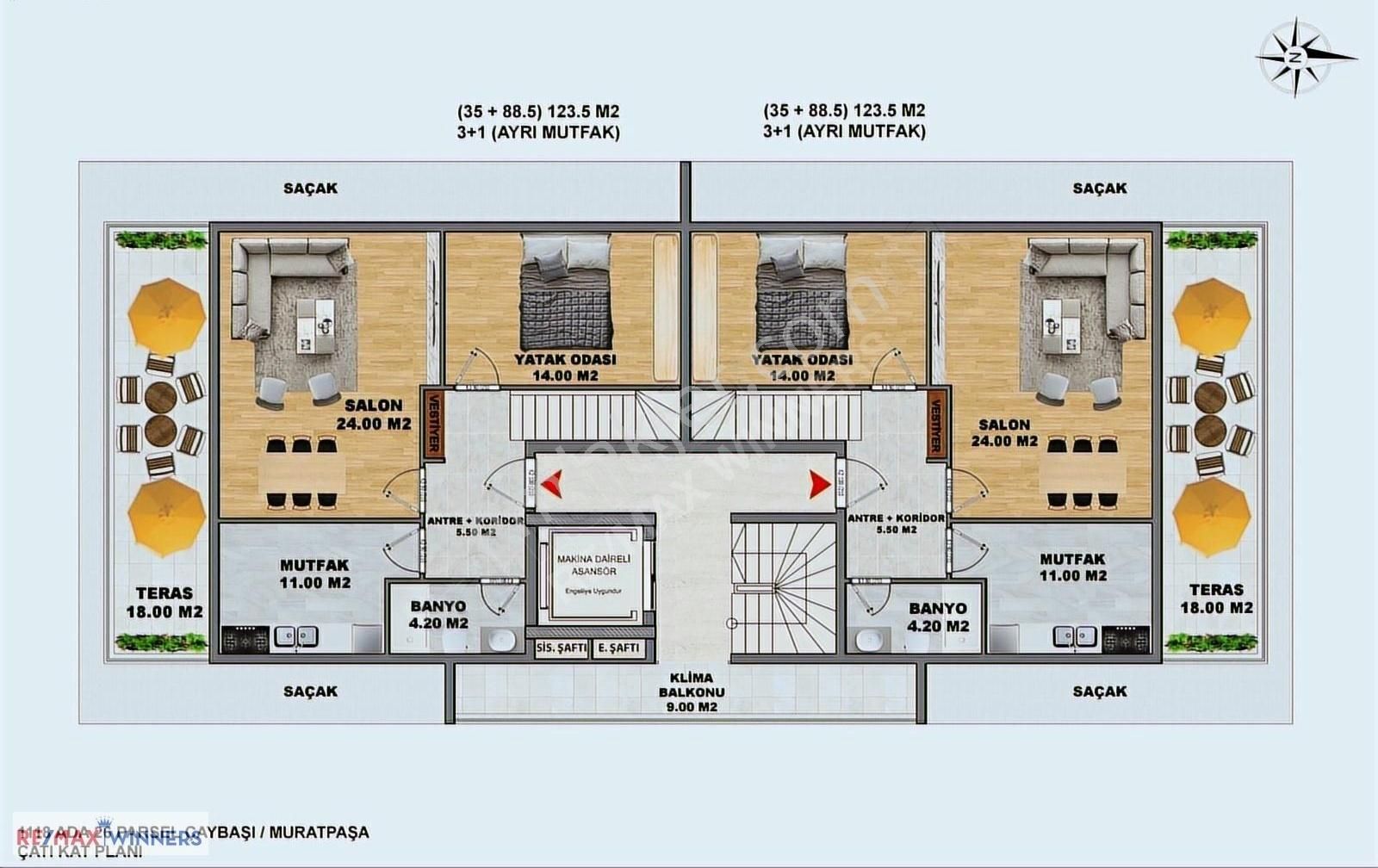 Antalya Şehir Merkezinde Doğu Garajında Yeni Proje 2+1 - Görsel 5