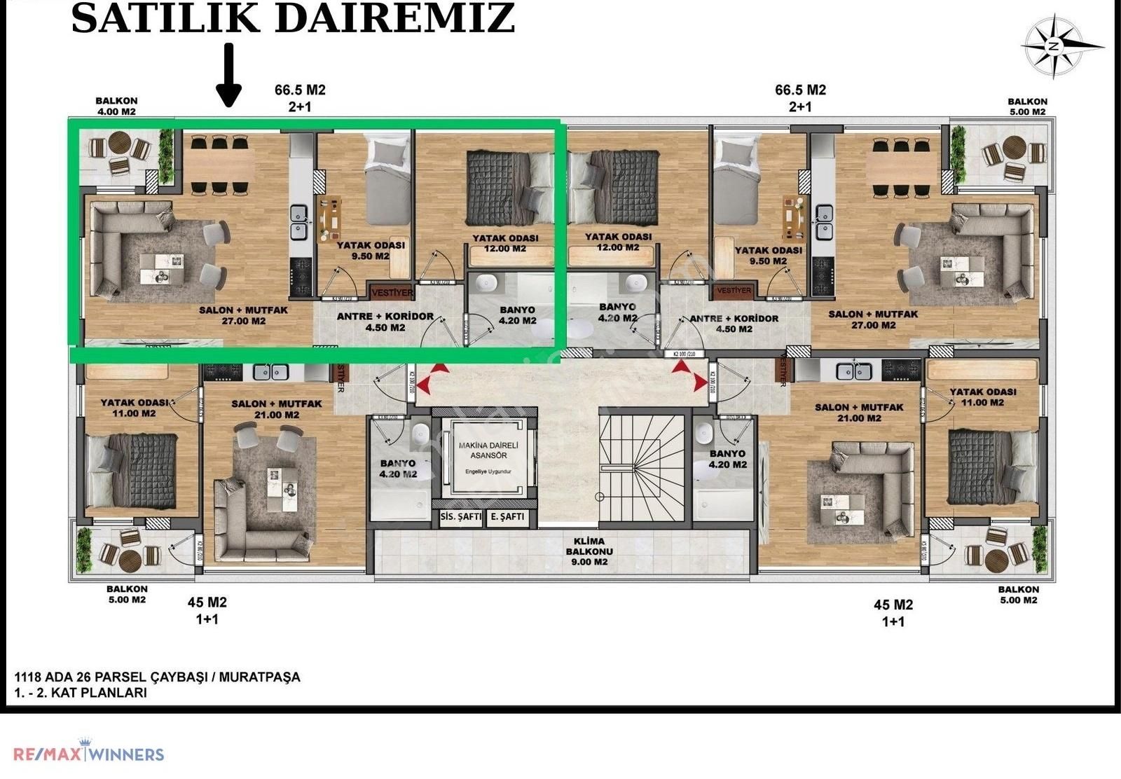 Antalya Şehir Merkezinde Doğu Garajında Yeni Proje 2+1 - Görsel 9