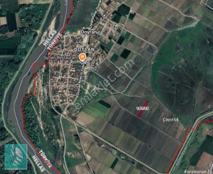 Edirne Merkez Doyran Köyü'nde 3604 M² Verimli Çeltik Tarlası