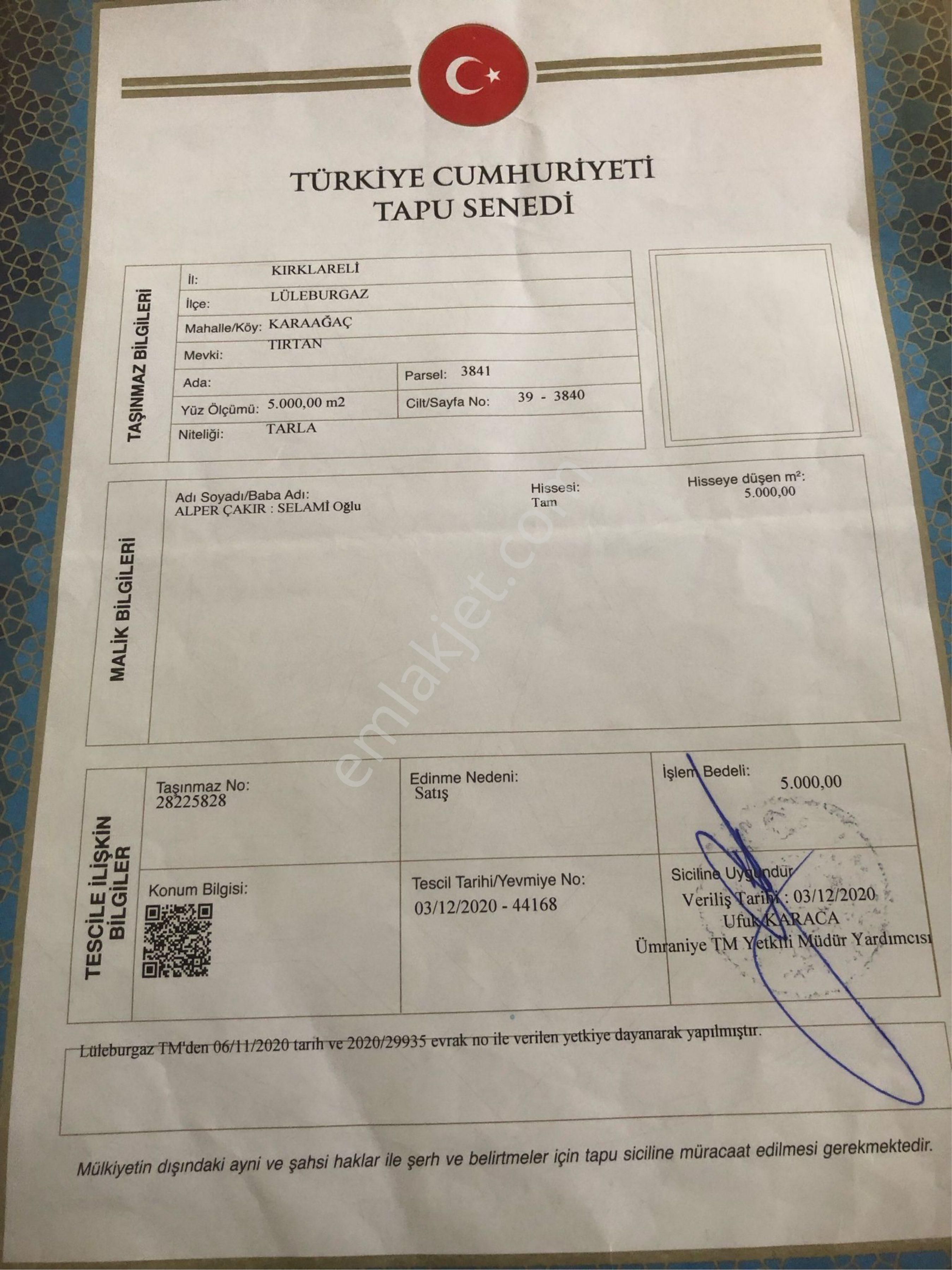 Kırklareli Lüleburgazda Yatırıma Uygun Tarla
