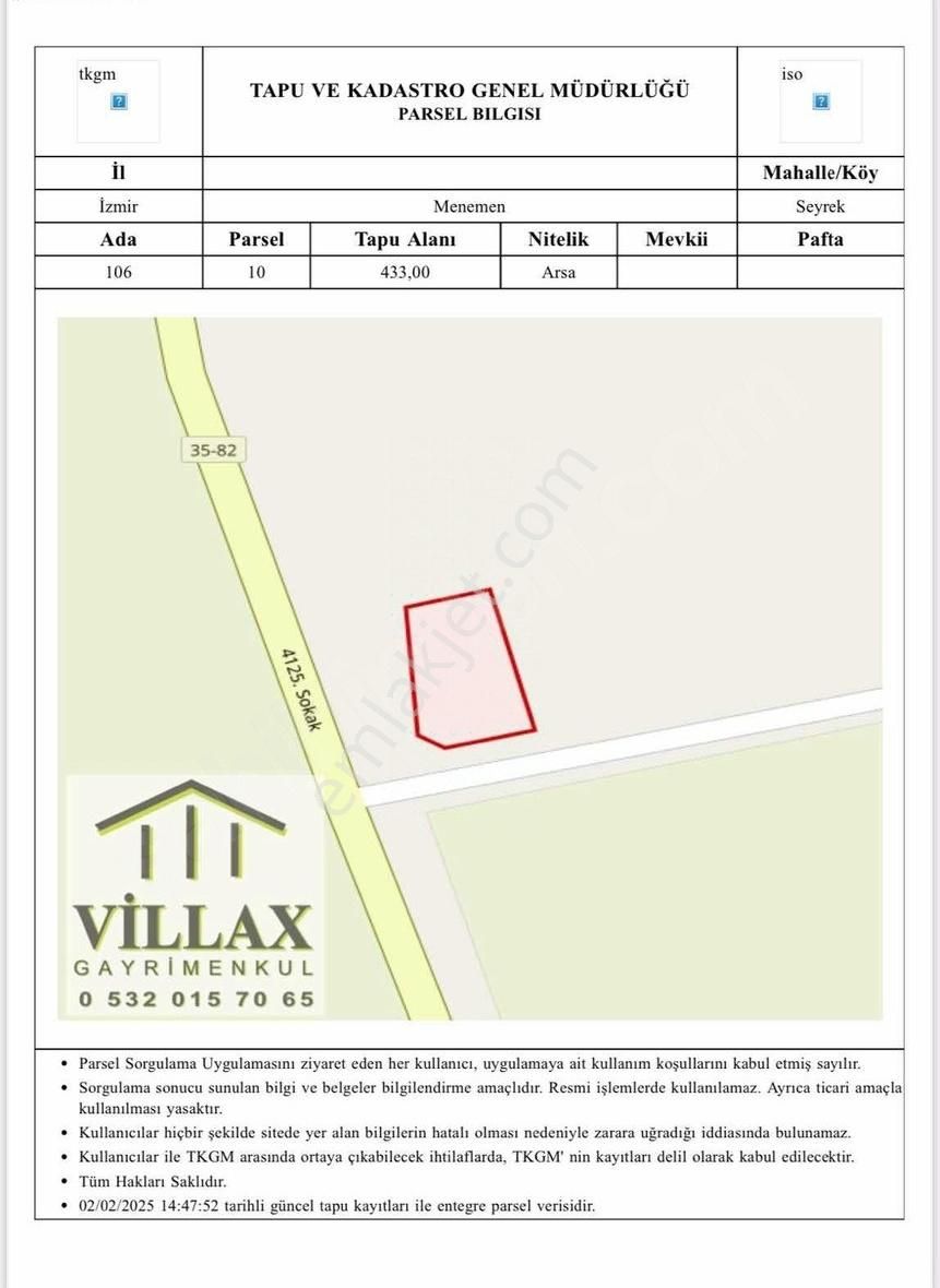 Villax'dan Menemen Seyrek Satılık İmarlı Arsa