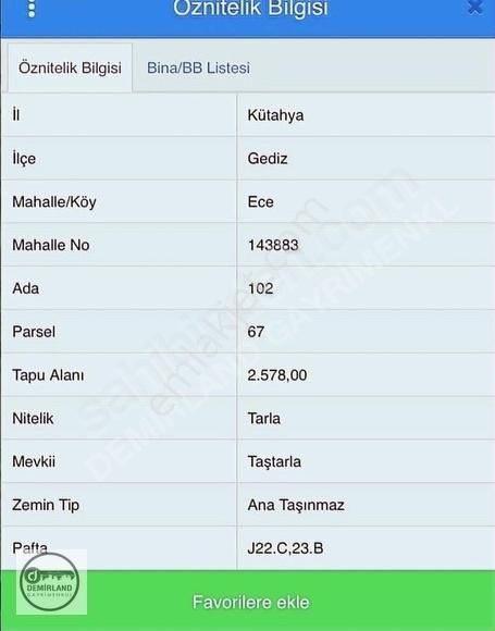 Demirland'dan Satılık Gediz Ece Köyü'nde Köye Yakın Tarla