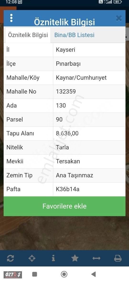 Kaynarda Su Dibinde Yatırımlık Tarla