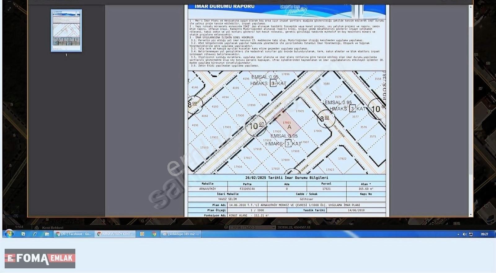 A.köy Çardaktepede Tek Daire İnş. 0,95 3 Kat İmarlı 165 M2 Arsa - Görsel 2