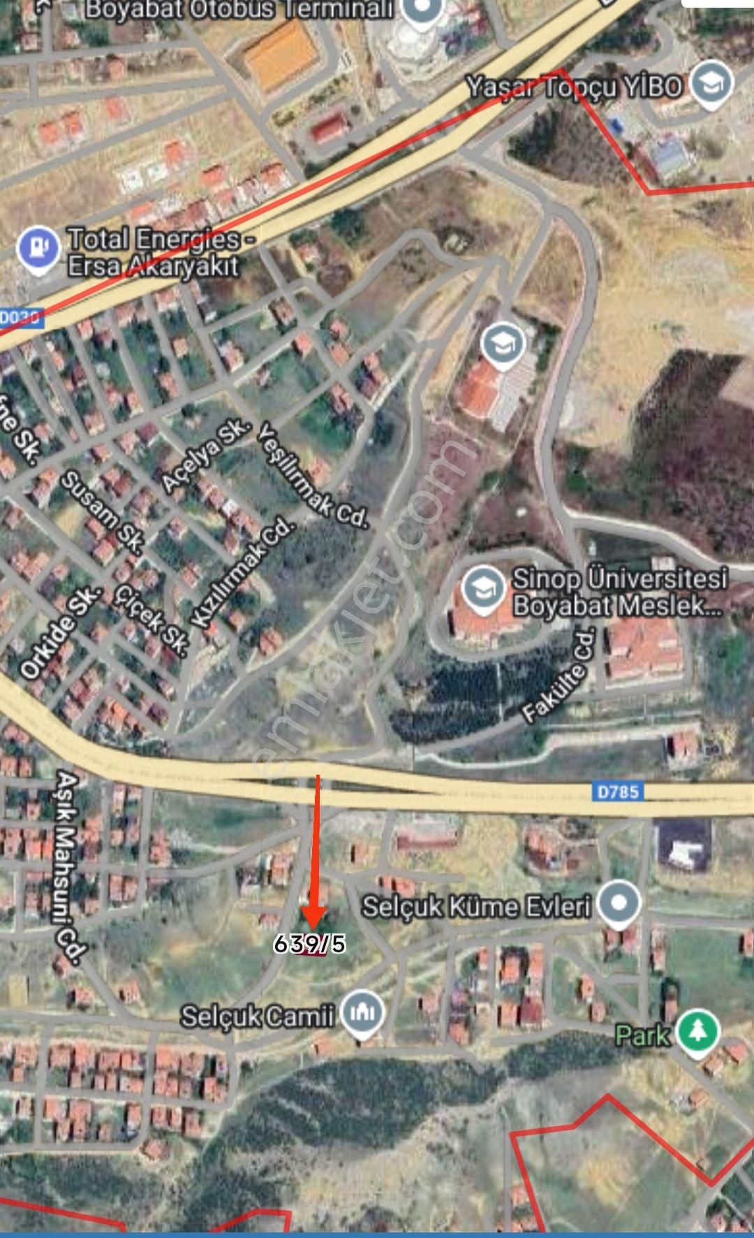 Sinop Boyabat Esentepe Mahallesinde 376 M2 Satılık Arsa