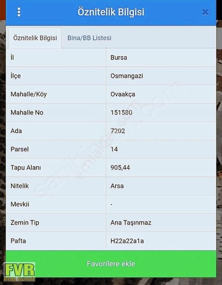 Fvr'den Osmangazi Ovaakça Mahallesinde 960 M² Konut İmarlı Arsa - Görsel 2