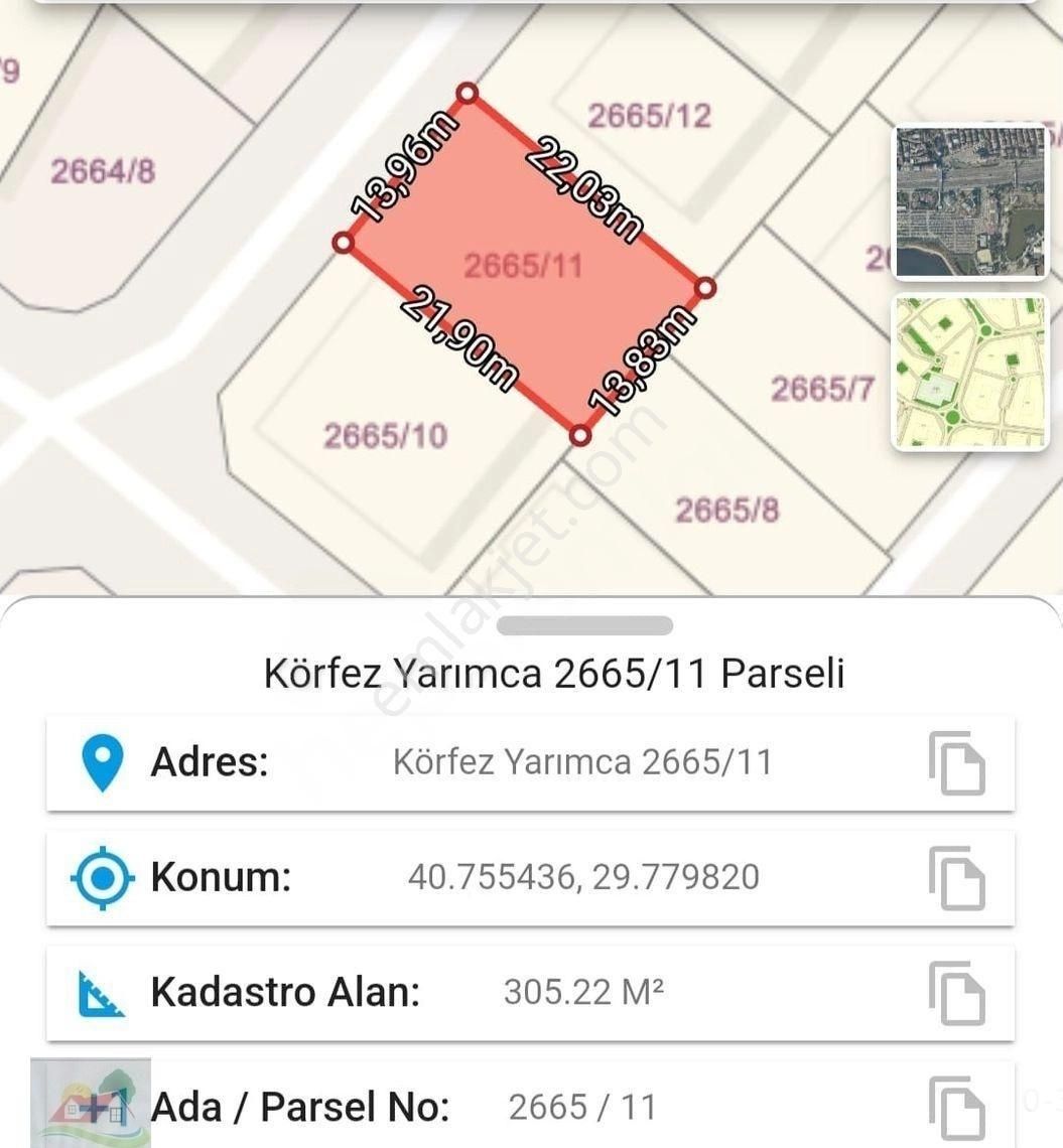 Körfez Güney Mahallesinde 305 M2 Satılık Konut Arsası